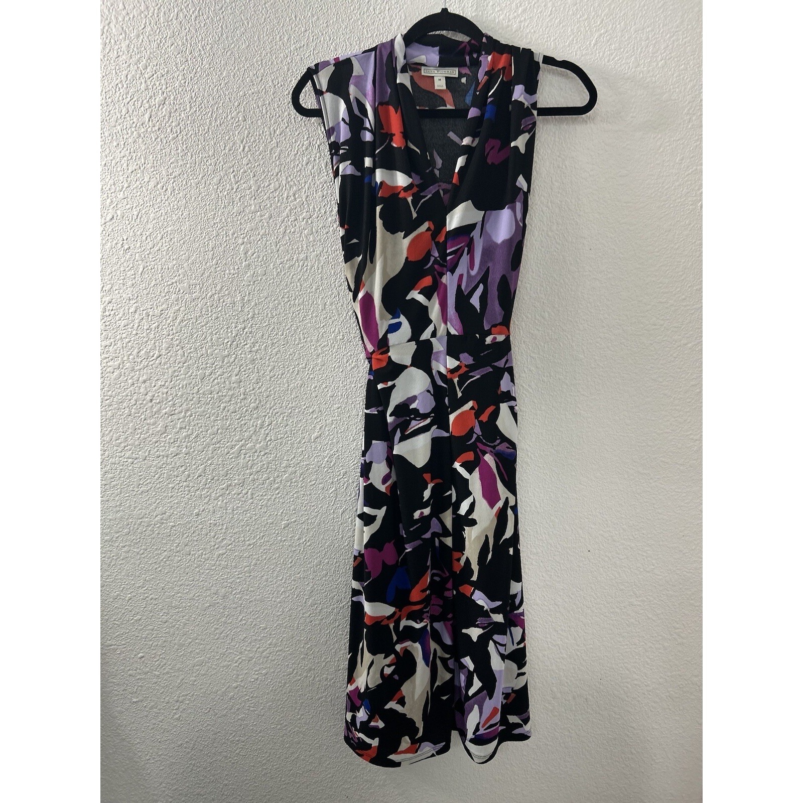 Dana Buchman Women's Sleeveless Midi Dress Abstract Print Size M